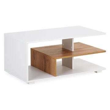 Homestyle4U Stolić za kavu, 90x41x50 cm, bijela, s prostorom za pohranu