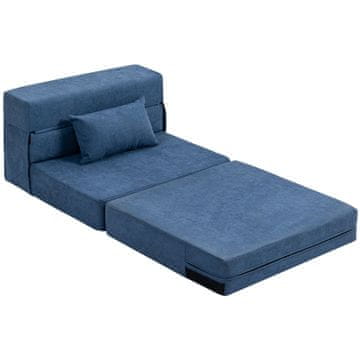 Homestar Sklopiva fotelja na razvlačenje, sofa na razvlačenje 210x80x15 cm, plava