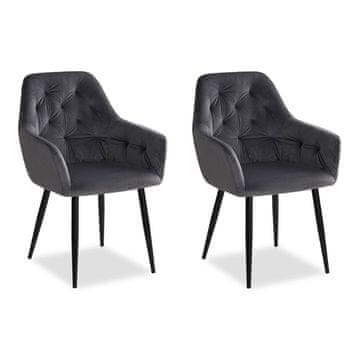 Homestyle4U Set blagovaonskih stolica, tapecirane u stilu jajeta, 59x89x62,5 cm, siva
