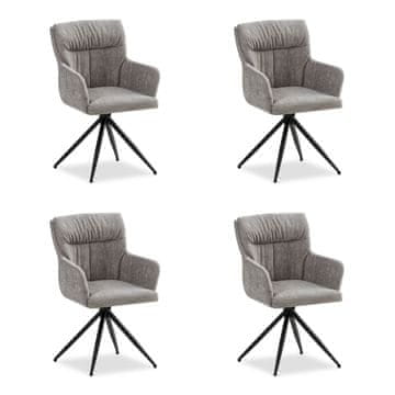 Homestyle4U Set blagovaonskih stolica, 57x89x60 cm, siva