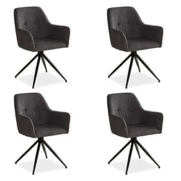 Homestyle4U Set blagovaonskih stolica, 57x85x59 cm, siva