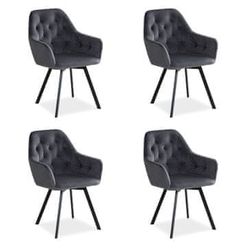 Homestyle4U Set blagovaonskih stolica, 59x87,5x65 cm, siva