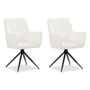 Homestyle4U Set blagovaonskih stolica, 61x92,5x57,5 cm, bijela, tapecirano