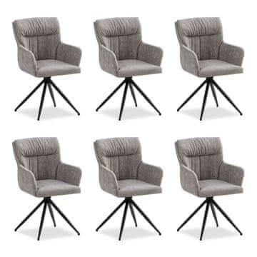 Homestyle4U Set blagovaonskih stolica, 57x89x60 cm, siva