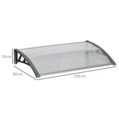 Homestar Nadstrešnica za vrata 110x60x18 cm Siva