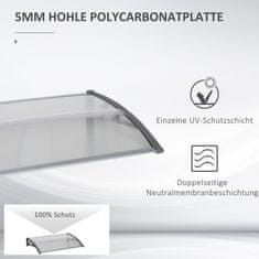 Homestar Nadstrešnica za vrata 110x60x18 cm Siva