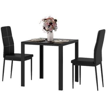 Homestar Set za blagovaonski stol 1 stol i 2 stolice 75x75x75 cm crne boje