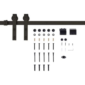 Homestar Set vodilice za klizna vrata 200x4x0.6 cm Crni metal