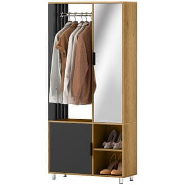 Homestar Ormar s ogledalom 80x30x175 cm crni