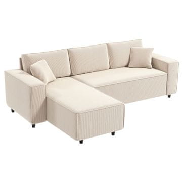 Homestar Kutna sofa za 3 osobe s reverzibilnim ležajem 241x153x83 cm bijela