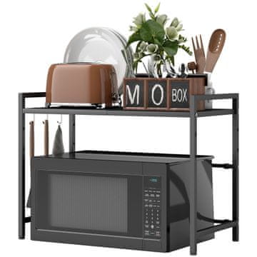 Homestar Polica za mikrovalnu pećnicu 39,5x32x47,5 cm Crni metal