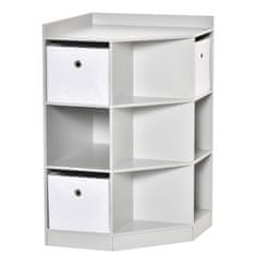Homestar Dječja kutna polica s 3 spremnika za pohranu 57,4x57,4x94 cm Siva