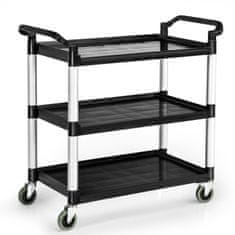 Costway 3-slojni pomoćni kolica s kotačima koji se mogu zaključati i dvostrukim ručkama
