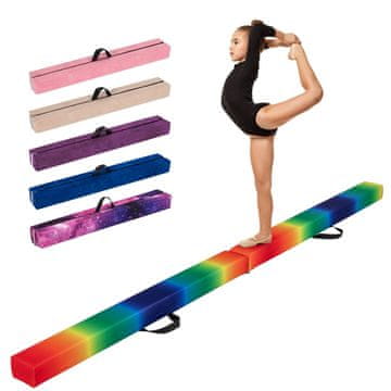 Costway Preklopna gimnastička greda 270 cm Rainbow