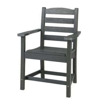 Costway Stolica za blagovanje na terasi HDPE Otporna na sve vremenske uvjete Adirondack naslonjač s naslonima siva