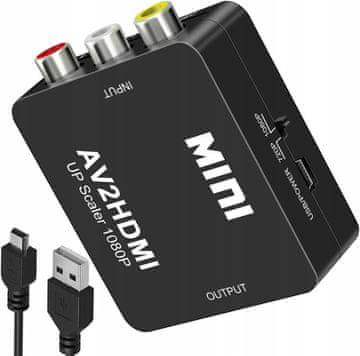 Adapter pretvarač av rca cvbs cinch u hdmi 1080p koanni