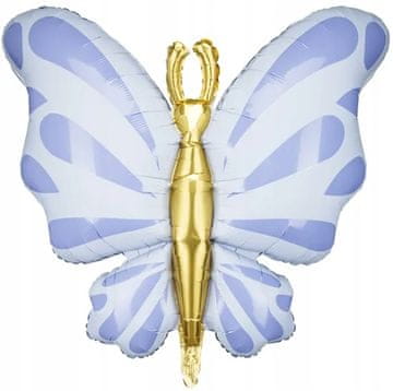 PartyDeco Folijski balon leptir plavi, rođendan, prvi rođendan, proljeće, party, livada 69x69cm