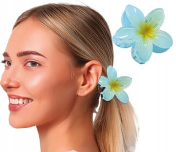 Guirca Spinka za kosu plavo-žuti cvijet proljeće karneval Havaji Aloha 8cm