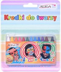 Aliga Boje za lice za crtanje, 12 boja, blister