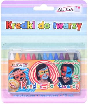 Aliga Boje za lice za crtanje, 12 boja, blister