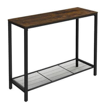 Industrijska konzola stolik loft uski s metalnom policom za hodnik i dnevni boravak 100x35x80 cm BEGRYF