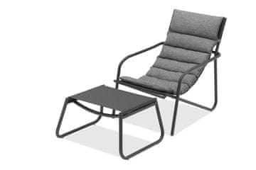 Ležaljka za vrt s podnožnikom COAST ZUMM antracitna aluminij Homms