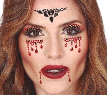 Fiestas Guirca Naljepnice s kristalićima za lice Krvava vampirica