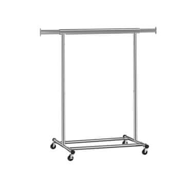 Songmics Vješalica za odjeću 92-132x160x45.4 cm Srebrna