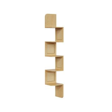 Songmics Ugaona polica 5 nivoa 20x20x126 cm bež