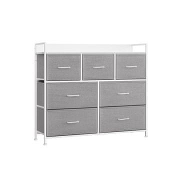 Songmics Komoda 7 tkaninskih ladica 28.5x98x85 cm siva