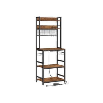 Songmics Kuhinjska polica 40x60x170 cm smeđa