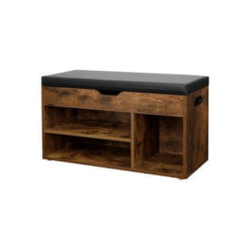 Songmics Klupa za cipele 3 pretinca 80x30x44 cm bijela