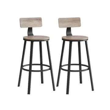 Songmics Set barskih stolica 54x99 cm Greige Crna