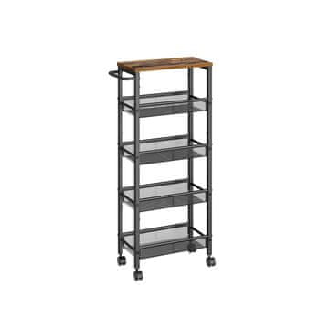 Songmics Pokretni kolica s 5 polica 22x45.4x99.6 cm smeđa