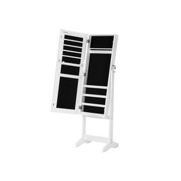Songmics Ormarić za nakit s ogledalom 41.1x36.5x151.5 cm bijeli