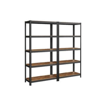 Songmics Set od 2 police za pohranu 180x90x40 cm, siva