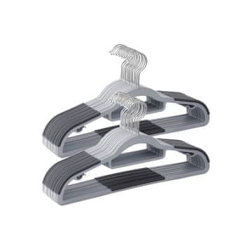 Songmics Vješalice za odjeću 42x0.6x21.5 cm Sivi plastični