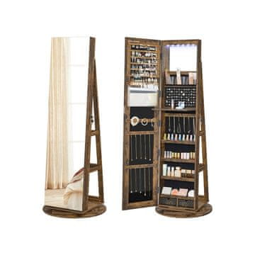 Songmics Ormarić za nakit 9.4x37x155 cm smeđi