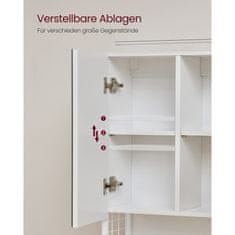 Songmics Kupaonski ormarić sa ogledalom 14.5x70x70 cm Bijeli