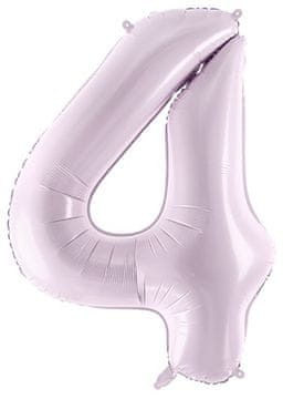 PartyDeco Folijski balon broj 4 četiri, ljubičasti, 72cm