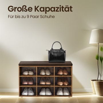 Songmics Klupa za cipele 30.3x78.5x48 cm smeđa