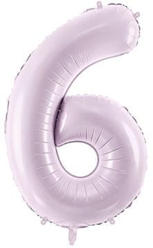 PartyDeco Balon od folije broj 6 šest, ljubičasti, 72cm