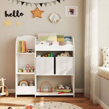 Songmics Dječji knjižni regal 30x93x100 cm Bijeli