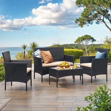 Songmics Vrtni namještaj set 56.5x54.5x81.5 cm smeđa
