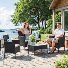 Songmics Vrtni namještaj, lounge set, crni