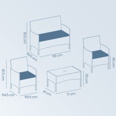 Songmics Vrtni namještaj set, lounge set, smeđa