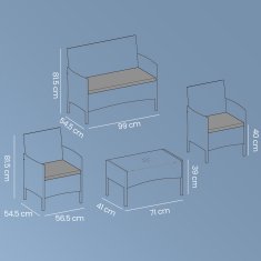 Songmics Vrtni namještaj set, lounge set, crni