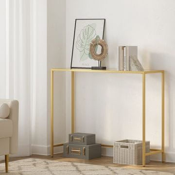Songmics Konzolni stol 35x100x80 cm Zlatni