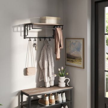 Songmics Zidni vješalica za kapute 30x66x27 cm Greige