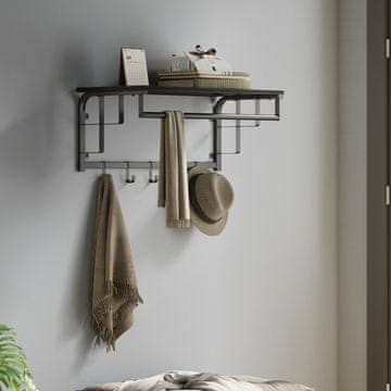 Songmics Zidni vješalica za kapute 30x66x27 cm Siva